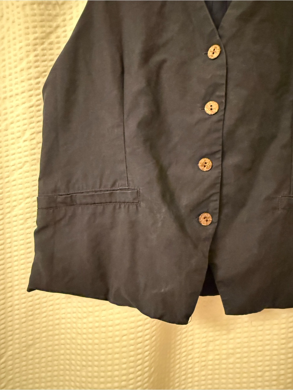 Massimo Tutti Linen Cotton Navy Blue Vest Sz US 4 EUR 36 Sleeveless Chic - Picture 8 of 9